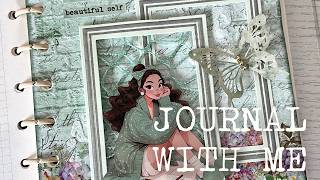 ASMR Journal with me | Mixed Media Art Journal | Aesthetic Journaling Inspo #journaling#scrapbooking