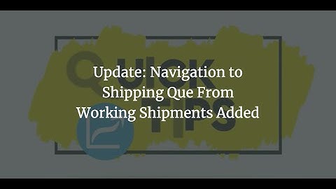 UPDATE: Working Shipment Navigation Added