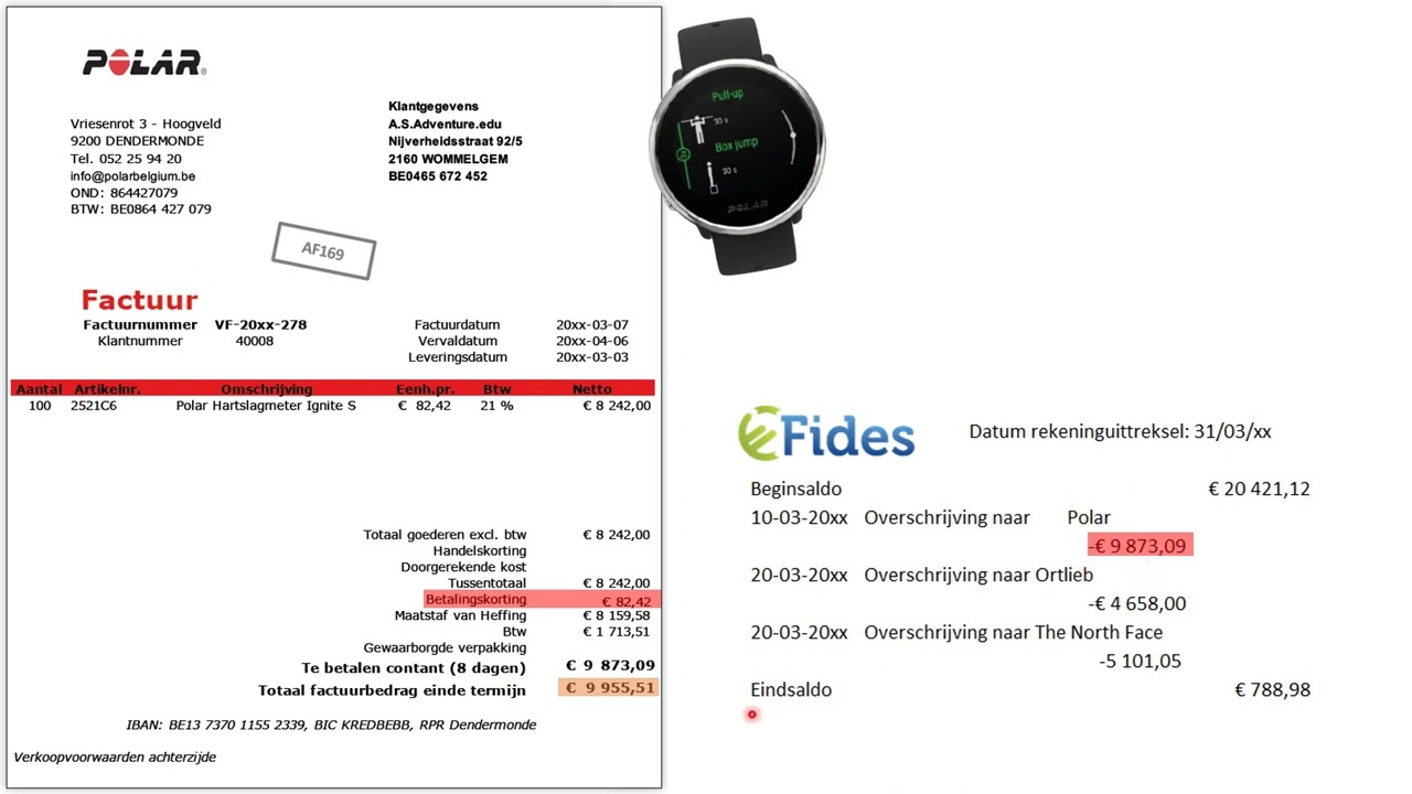 Factuur met financiële korting