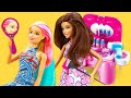 Новый стиль для Куклы Барби в Салоне Красоты! Одевалки игры макияж и прическа в сборнике видео