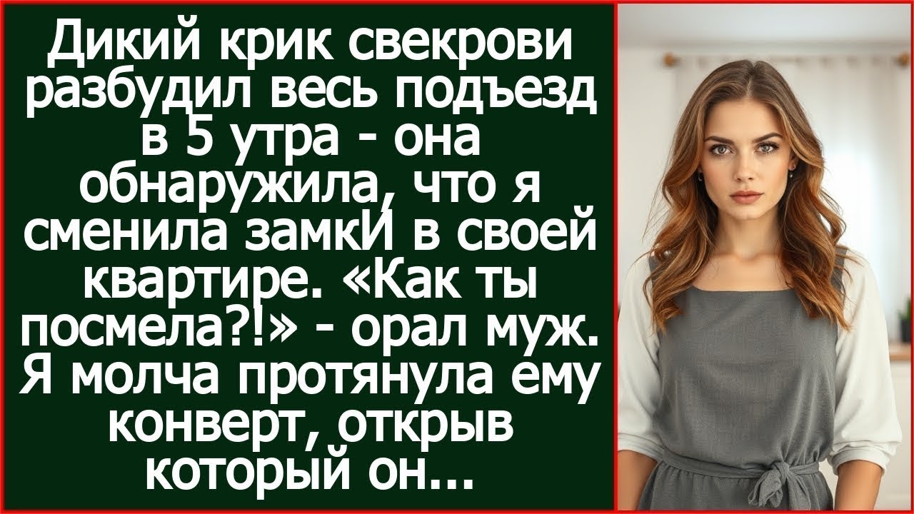 Крик свекрови разбудил весь подъезд в 5 утра - она обнаружила, что я сменила замки в своей квартире.