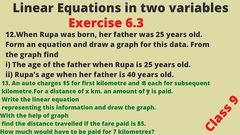 Linear Equations in two variables class 9 Exercise 6.3 12 ,13 problems9 th class exercise 6.3 graphs