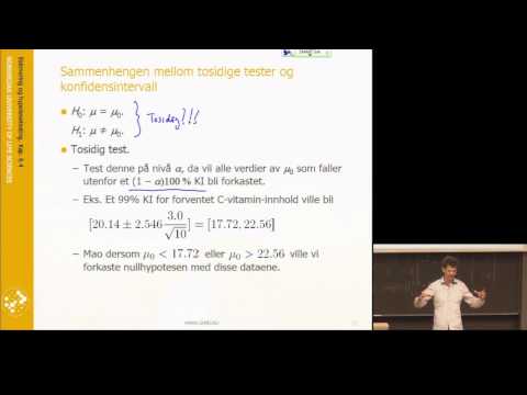 F11.9_ Sammenhengen mellom tosidig test og konfidensintervall -  Statistikk grunnkurs (NMBU)