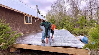 Simple Mortgage Free Cabin Addition Wall Framing Insulation Subfloor