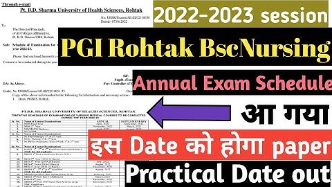 Pgi rohtak BscNursing Annual Exams and practical date released|@Dikshaphogat