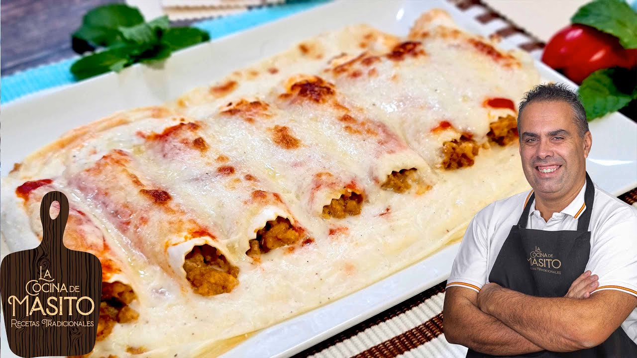 CANELONES DE POLLO EXPRÉS, sin complicaciones y con un sabor brutal. Receta fácil y rica
