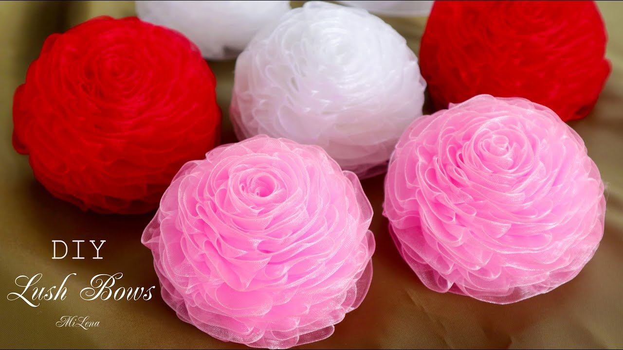 ПЫШНЫЕ БАНТЫ ИЗ ОРГАНЗЫ, МК / DIY Lush Robbon Bows