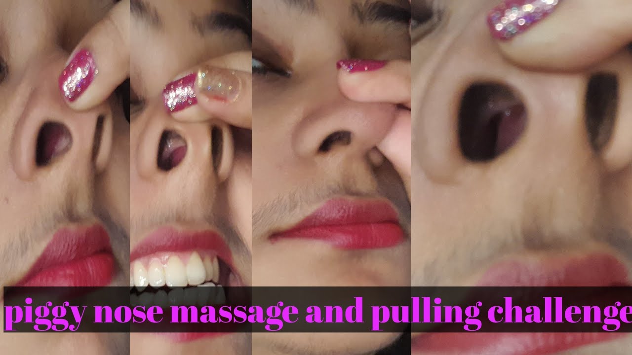 piggy nose massage and pulling challenge @vlogersanchari #viralvideo