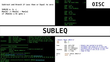 SUBLEQ - A One Instruction Set Computer (OISC)