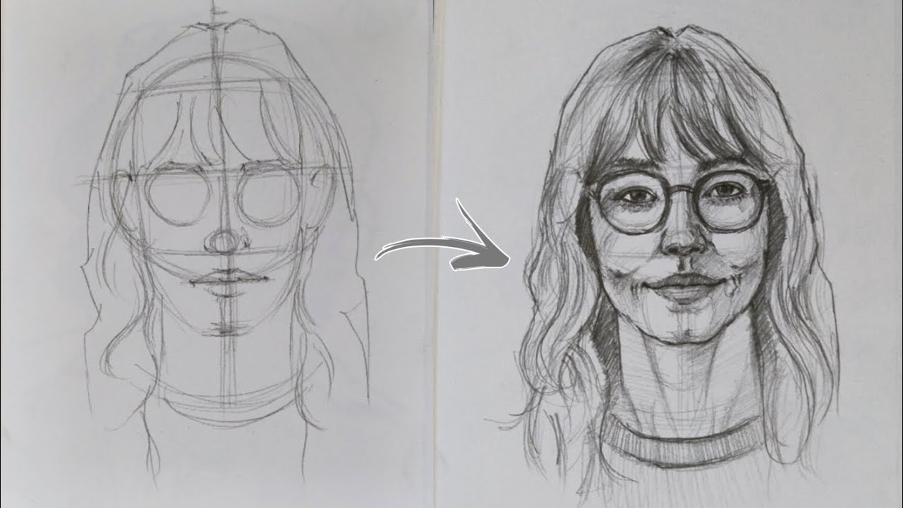 How to draw girl face step by step using Loomis method | AARTOOSH # ...