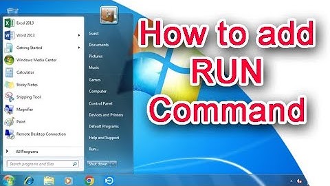 How to add Run Command on Start Menu #trending #computer #computers