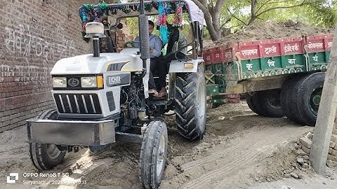 Eicher 380 could not climb carrying soil in the trolley // eicher 380 trolley leke Chad nhi pai