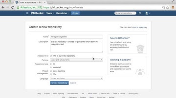 Creating New Repository on BitBucket
