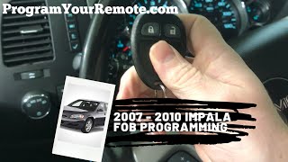 How to program a Chevrolet Impala remote key fob 2007 - 2010