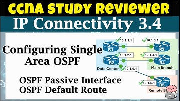 CCNA Study Reviewer - 3.4 Configuring OSPF, OSPF Passive Interface, OSPF Default Route