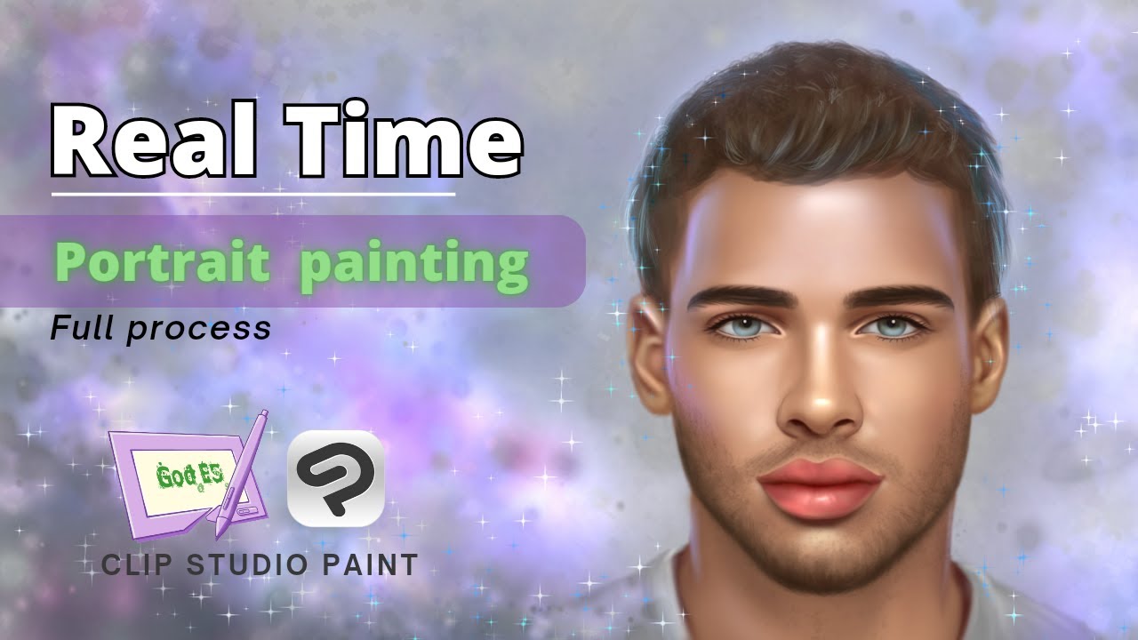 Realistic portrait on Clip studio paint, Digital painting step by step