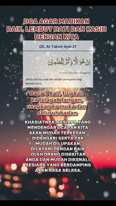 Doa agar majikan baik, lembut hati dan kasih dengan kita ❤️