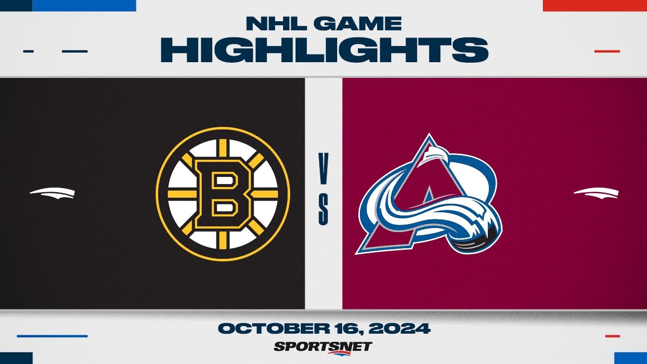 NHL Highlights Bruins vs. Avalanche October 16, 2024 YouTube