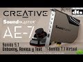 Tarjeta sonido 5.1 Sound Blaster AE-7 Hi-res Dolby Digital, DTS, Unboxing, Review, Tutorial, Test