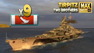 Линкор Тирпиц: Огромное возвращение на карте «Два брата» - World of Warships