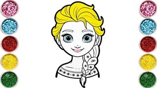 Elsa Frozen From Disney Drawing | Painting and Coloring for kids and Toddlers | Let's Draw Together 