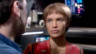 Trip and T'pol flirt in engineering