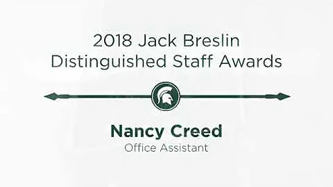2018 Jack Breslin Distinguished Staff Awards - Nan...