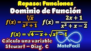 29. Determinar el Dominio de las Funciones MUCHOS EJEMPLOS: raíz cuadrada, cúbica, división, etc