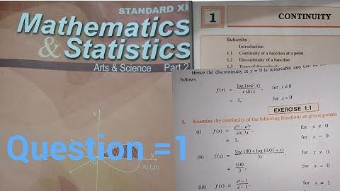 Continuity - Exercise 1.1 ,12th maths2 ,HSC, state board, question 1 all questions
