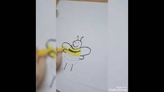 رسم نحلة بطريقة سهلة