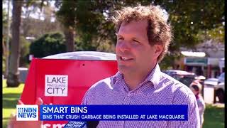 RAY Solar-Powered Waste Compactor Bin featured on Channel 9 News