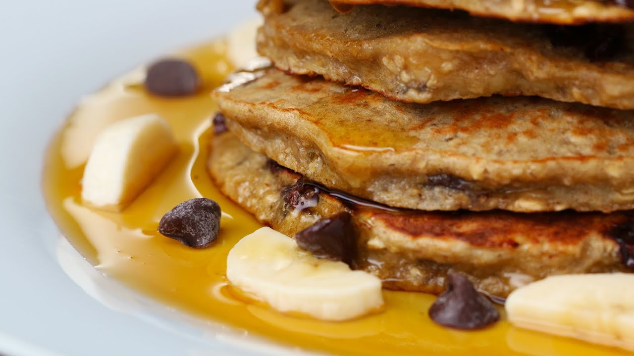 Flourless Peanut Butter, Oat & Banana Pancakes | Tasty