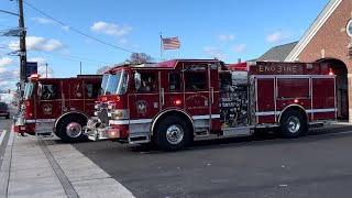 Union Township NJ FD Engine 3 and Truck 3 responding to a fire alarm | Video; 502