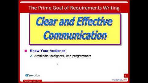 Elements of Requirements Style Webinar August 17, 2017