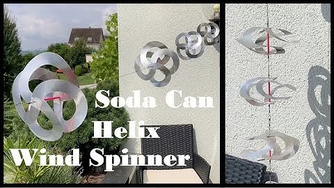 Soda can helix wind spinner