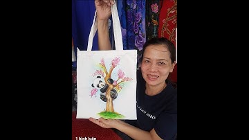 Dạy vẽ Gấu trên túi vải canvas - 0902.732.572