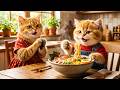 Ginger Kitten and Mama Cat Go to the Seafood Market and Cook a Giant Super Spicy Seafood Noodle Dish