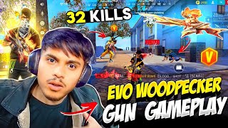 32 Kill With New Evo Woodpecker Lvl 7 Solo Vs Squad Gameplay 😱 Kaal Yt - Free Fire