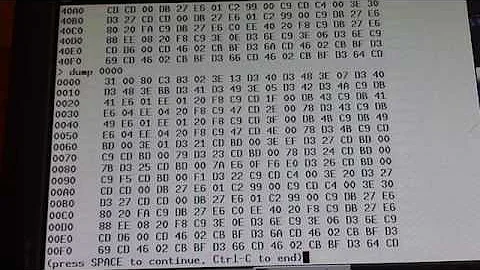 LM-512 Z80 microcomputer: monitor program demo