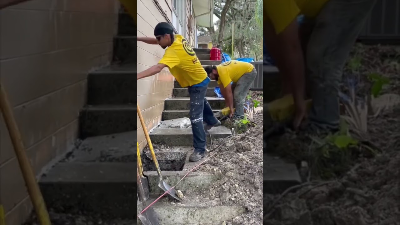 Driving piers underneath a home&rsquo;s foundation to help negate further cracking & settlement #shorts