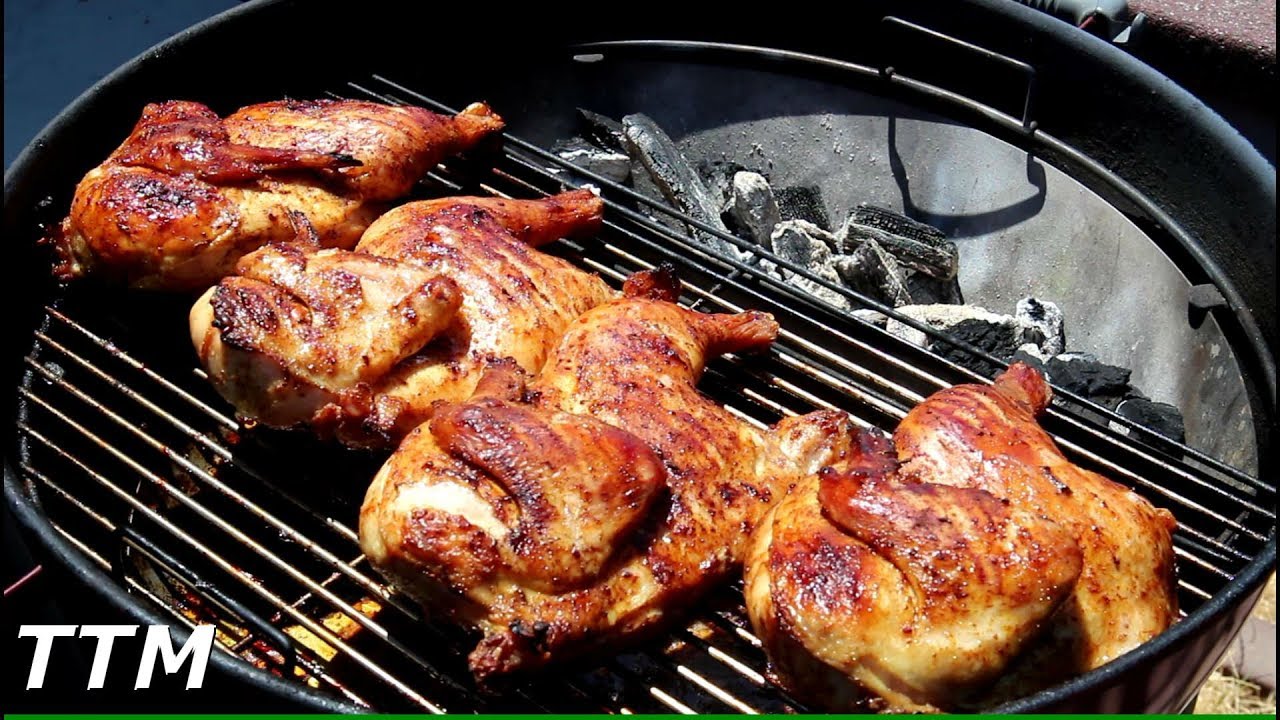 How Cook the Best BBQ Chicken Halves on the Weber Kettle - YouTube