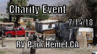 Come with me to Hemet CA RV PARK CHARITY EVENT. From Extreme Couponing to Extreme Donating 7/14/18