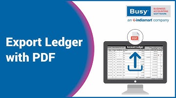 Export Ledger in PDF (English) | How to Export ledger in PDF format from BUSY