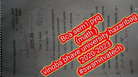 Bca sem1 pyq (math )vinoba bhave university hazaribag 2020-2023#swamitvatech