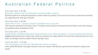 Political News Headlines for 23 Apr 2019 - 6 PM Edition