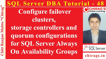SQL Server DBA Tutorial 48 - SQL Server 2022 Database Cluster configuration Part 2/3