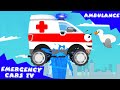 The White Ambulance w/ The Train & The Fire Truck | Emergency Vehicles Cartoon for children