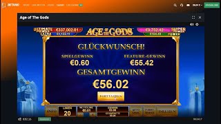 Betano Casino Gameplay Video | Hoher Gewinn mit Age of the Gods