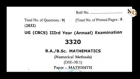 NUMERICAL METHODS || B.A./B.Sc. 3RD YEAR ANNUAL 2022 QUESTION PAPER || STUDY GUIDE #studyguide