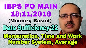 Data Sufficiency-22 IBPS PO MAIN: 18-11-2018 Memory Based #Amar Sir
